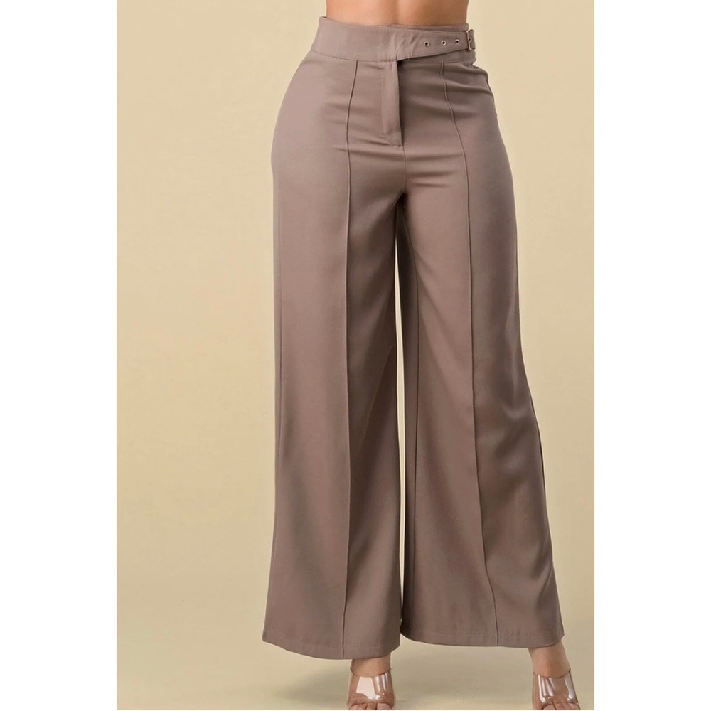 Wide leg mocha pants